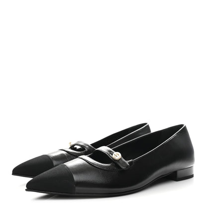 Chanel Shiny Lambskin Grosgrain Pearl Mary Jane Flats 40 Black 4 of 10