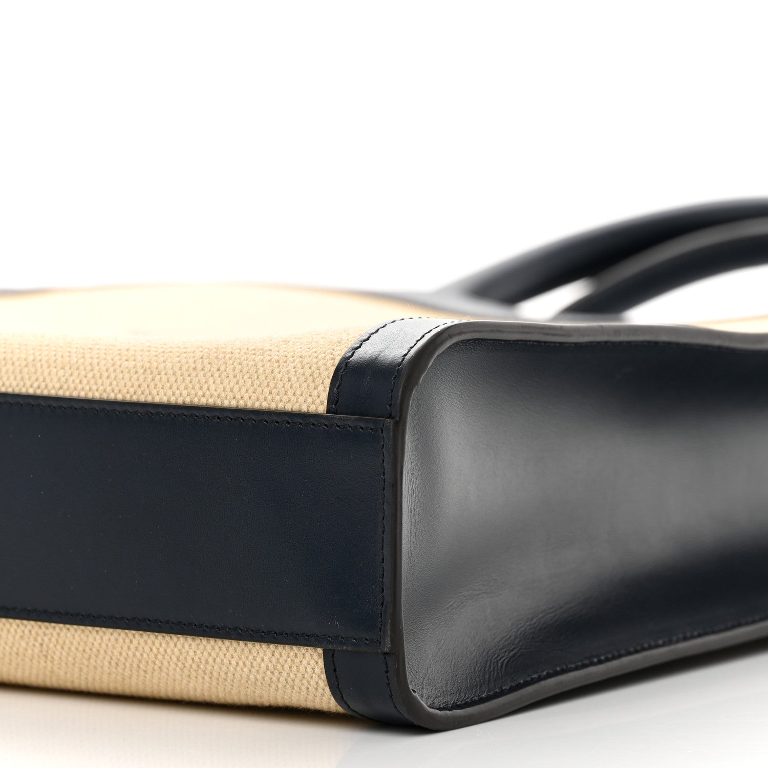 Celine Canvas Calfskin Small Vertical Cabas Vanilla Navy 11 of 11