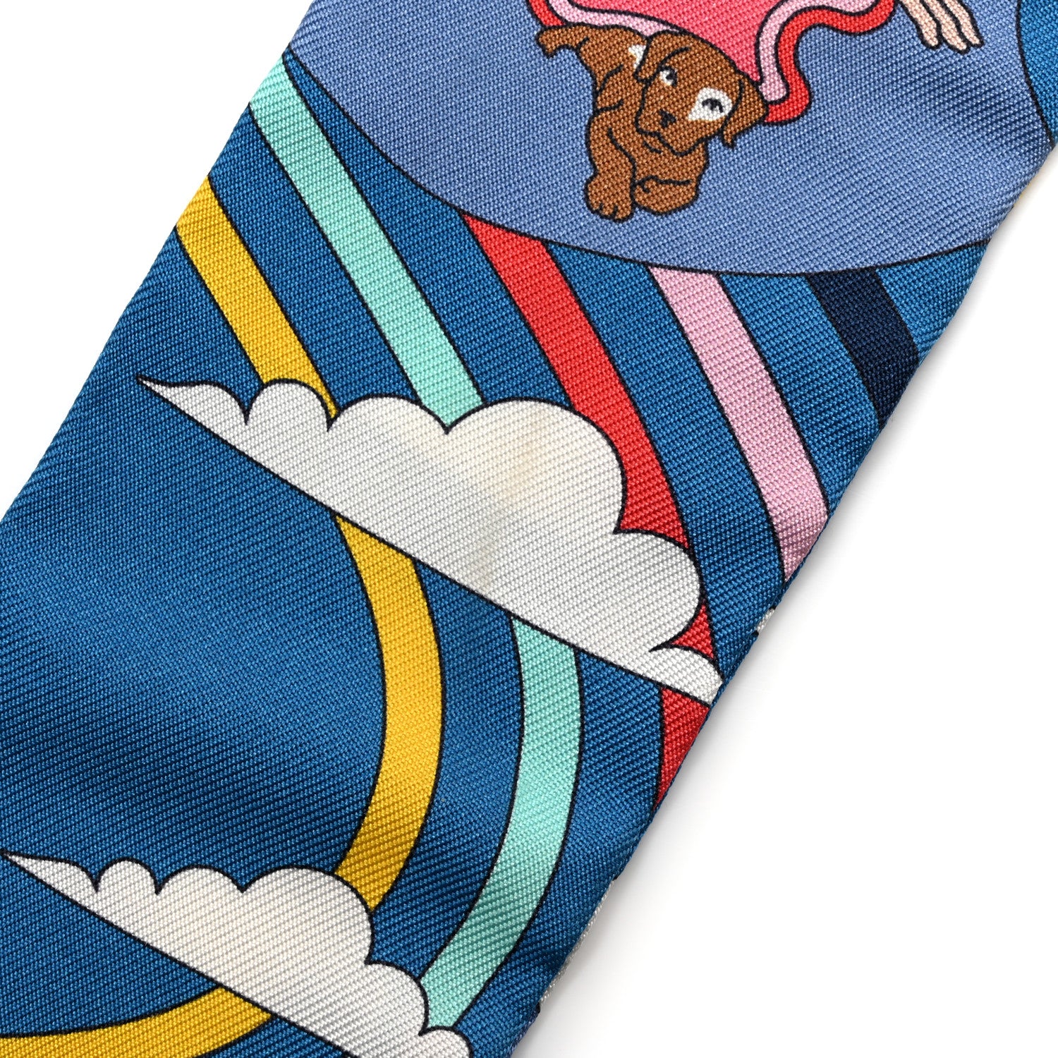 Hermes Silk Carres Volants Twilly Bleu Jaune Vif Multicolor 5 of 5