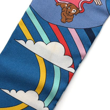 Hermes Silk Carres Volants Twilly Bleu Jaune Vif Multicolor 5 of 5