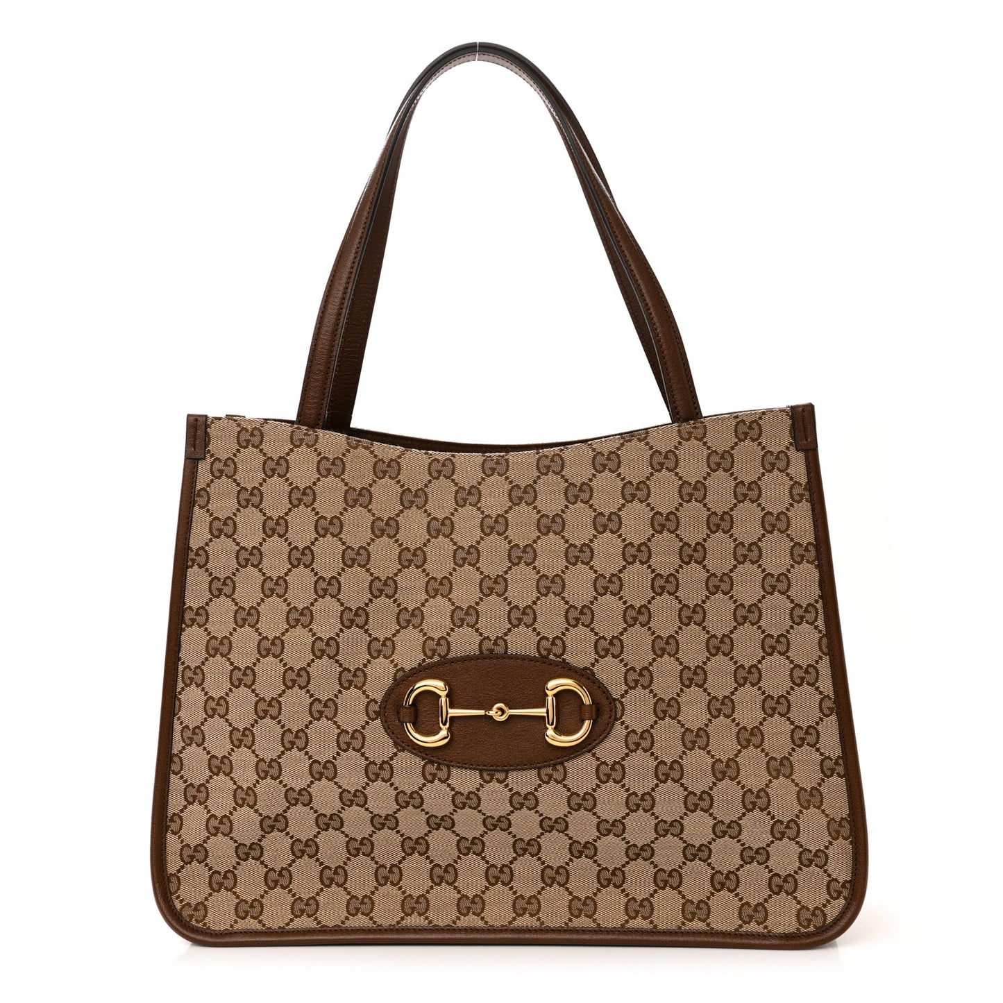 Monogram Horsebit 1955 Tote Bag Beige Brown Sugar