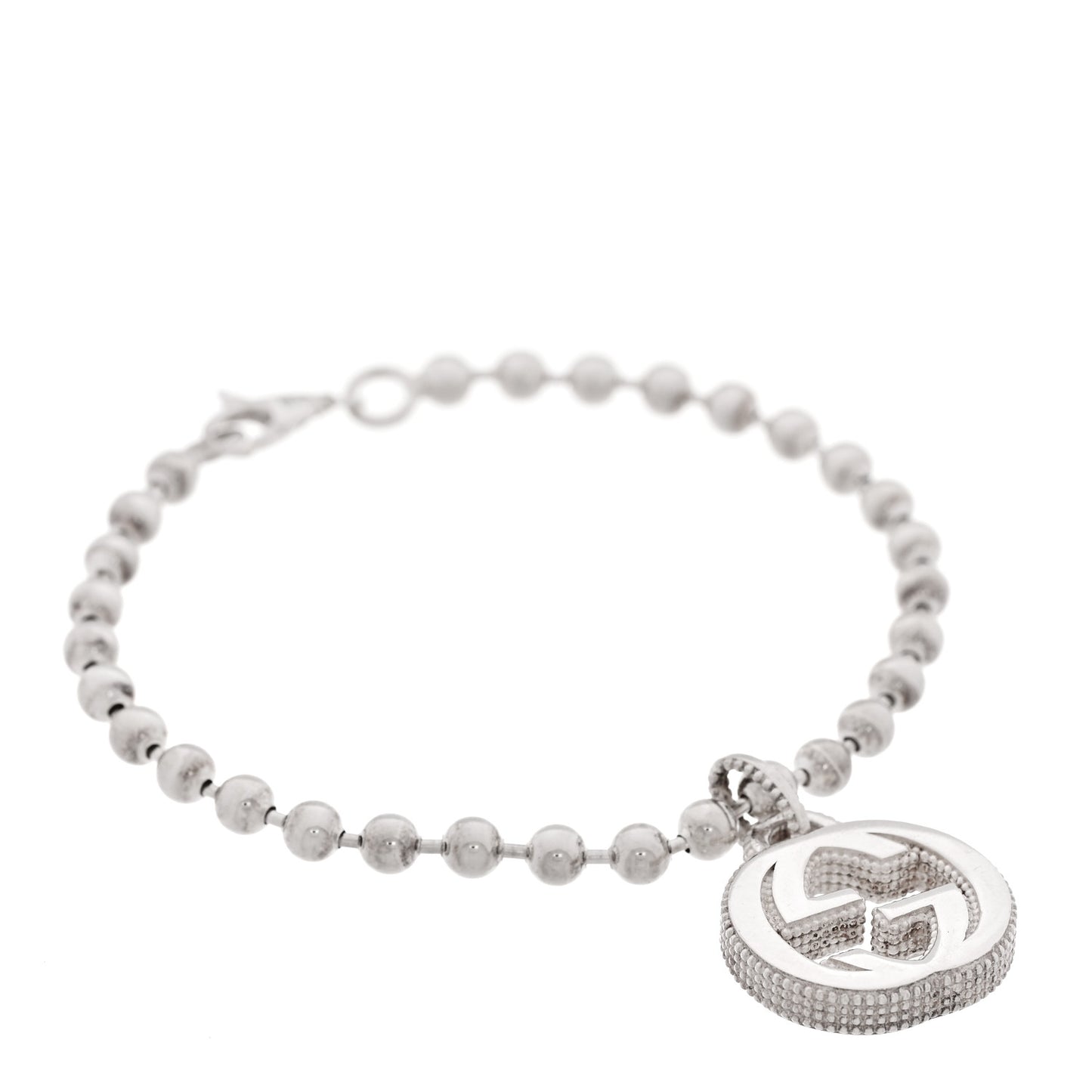 Sterling Silver Interlocking GG Charm Bracelet