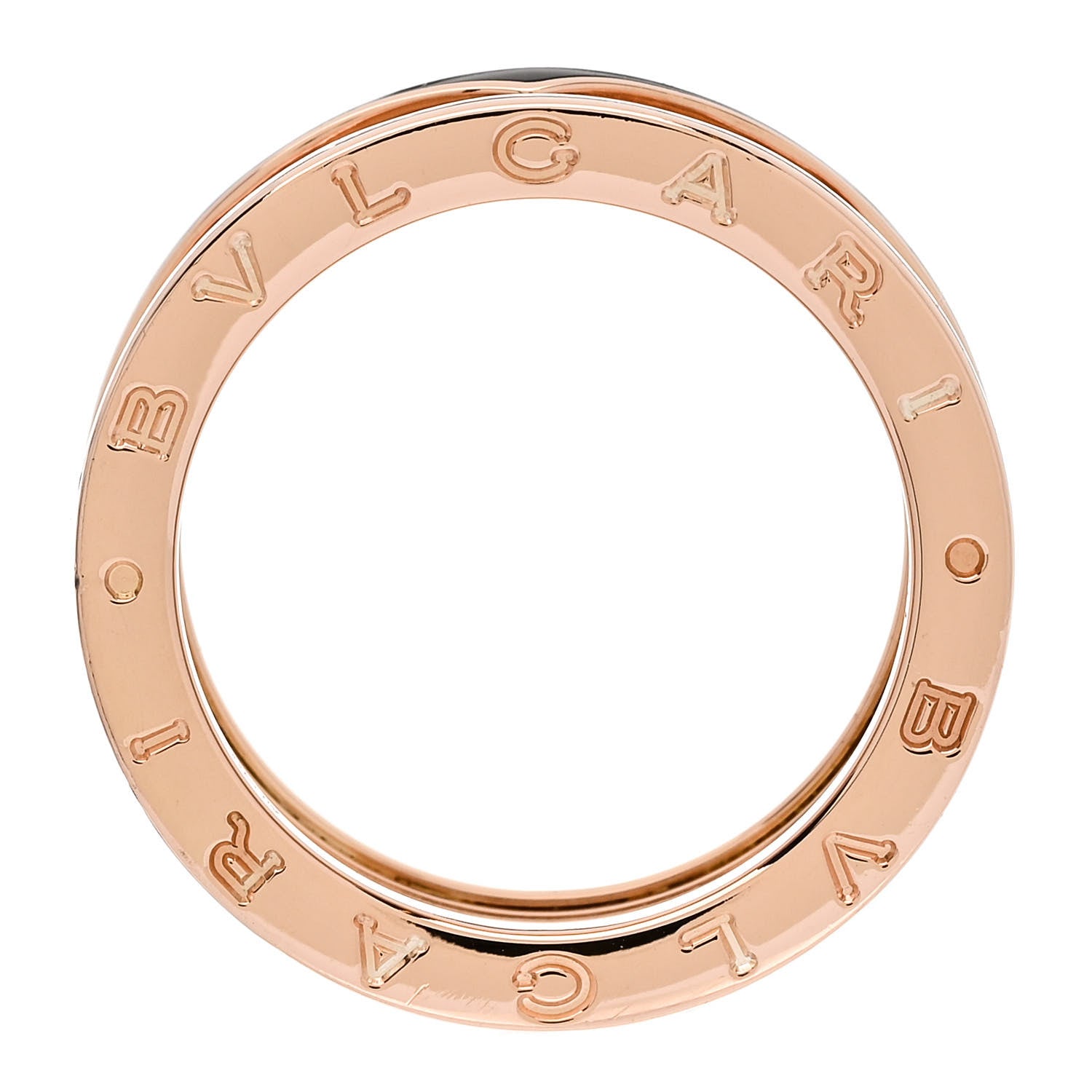 Bulgari 18K Rose Gold Black Ceramic B.Zero1 Rock Two-Band Ring 58 8.25 4 of 7