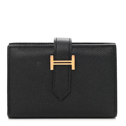 Hermes Epsom Mini Bearn Wallet Black 1 of 8