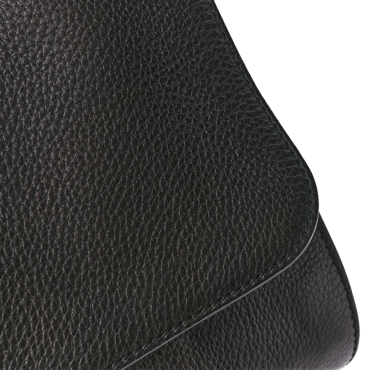 Pebbled Calfskin Bamboo Daily Clutch Black