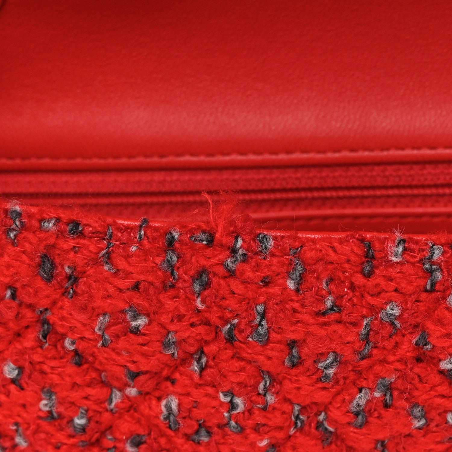 Chanel Tweed Quilted Mini Rectangular Flap Red Grey 11 of 12