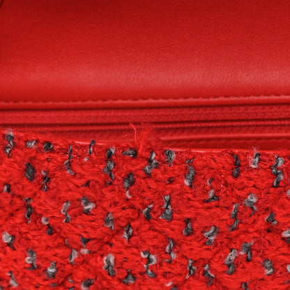 Chanel Tweed Quilted Mini Rectangular Flap Red Grey 11 of 12