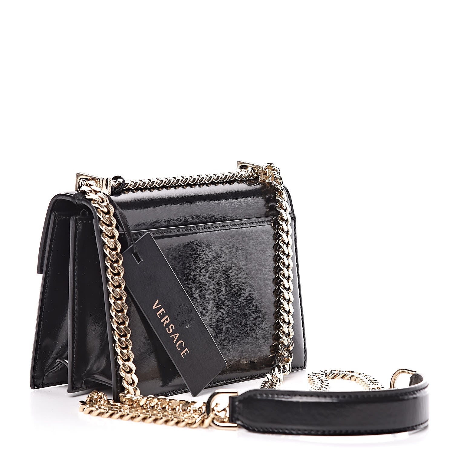 Versace Patent Small Diamante Flap Black 3 of 10
