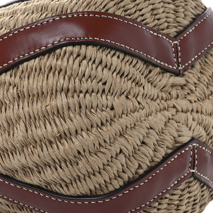 Chloe Raffia Calfskin Small Basket  Sepia Brown 9 of 10