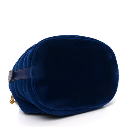 Gucci Velvet Matelasse GG Marmont Bucket Bag Cobalt Blue 4 of 10