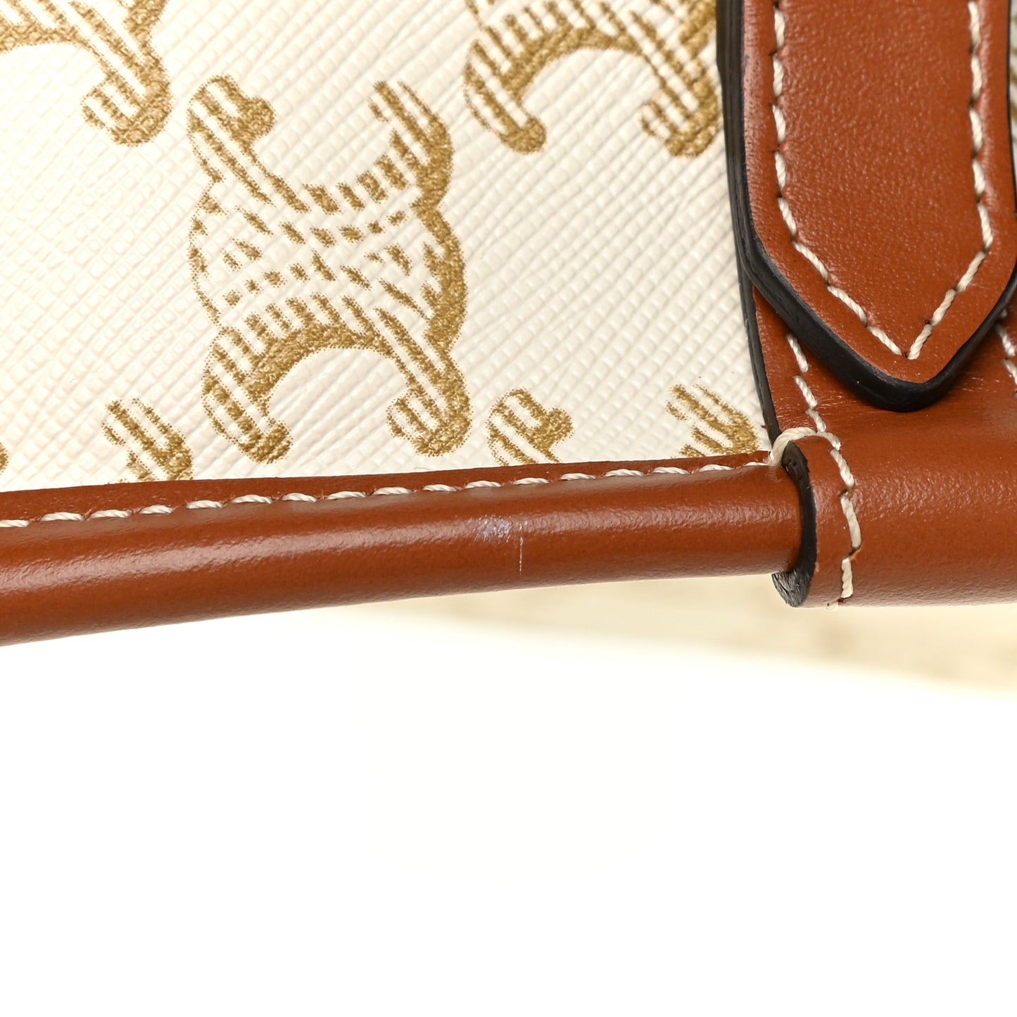 Triomphe Canvas Medium Folco Bag White