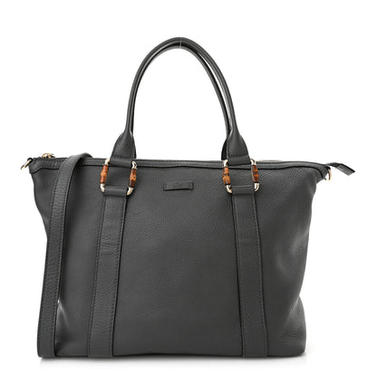 Gucci Calfskin Bamboo Top Handle Tote Grey 1 of 10