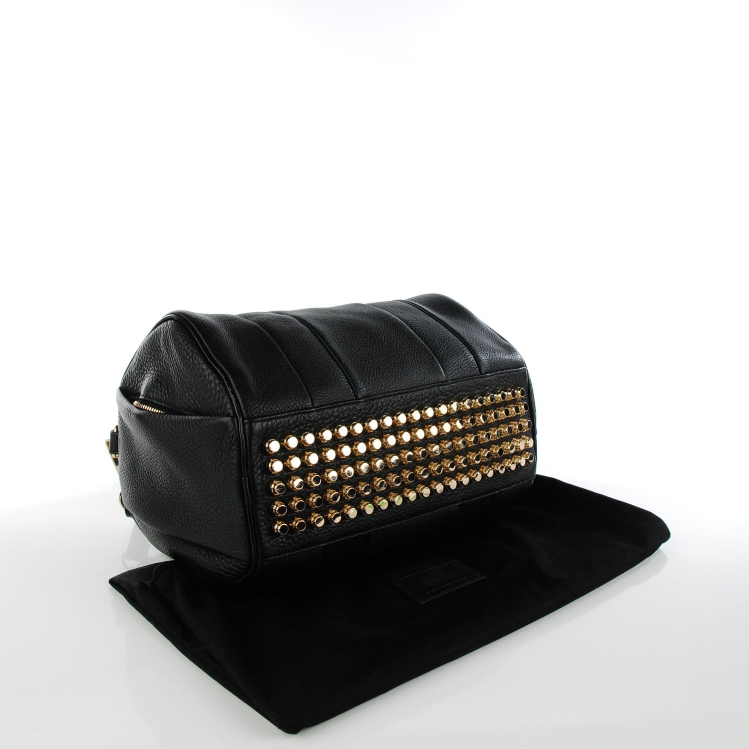 Alexander Wang Pebbled Lambskin Rocco Duffel Black Pale Gold Hardware 4 of 8