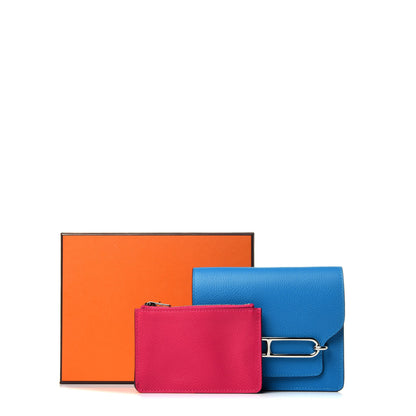 Hermes Evercolor Verso Roulis Slim Wallet Bleu Frida Rose Mexico 15 of 15