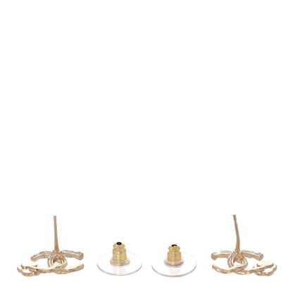 Chanel Metal Camellia CC Earrings Gold 4 of 5