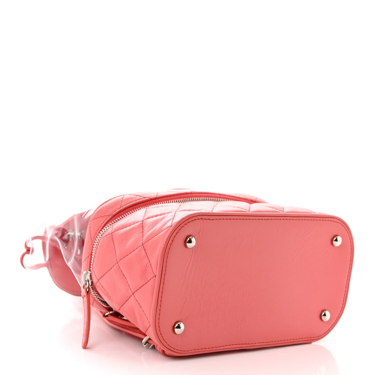 Crumpled Calfskin PVC Quilted Backpack Pink
