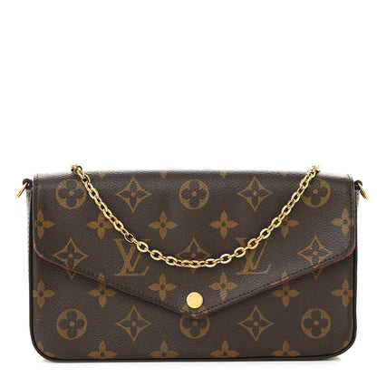 Louis Vuitton Monogram Pochette Felicie Chain Wallet Fuchsia 3 of 9