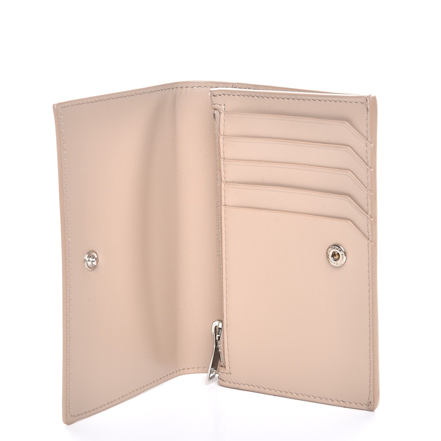 Calfskin Fragments Flap Wallet Dark Beige