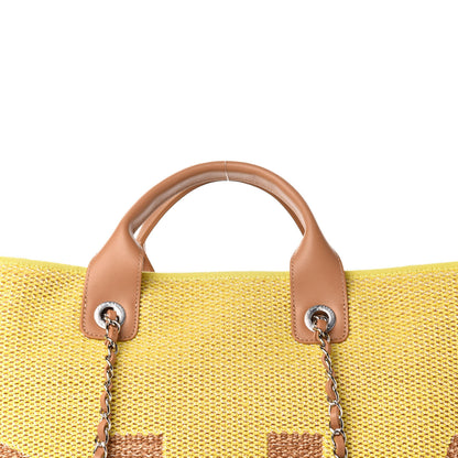 Chanel Mixed Fibers Large Shopping Bag Yellow Brown 12 of 12