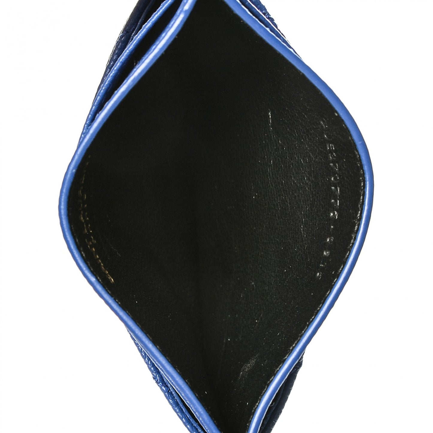 Grain De Poudre Matelasse Chevron Monogram Credit Card Case Blue Majorelle
