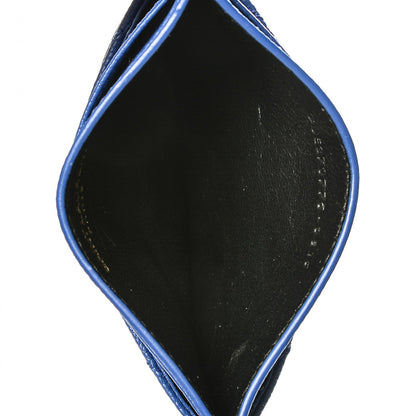 Saint Laurent Grain De Poudre Matelasse Chevron Monogram Credit Card Case Blue Majorelle 5 of 7