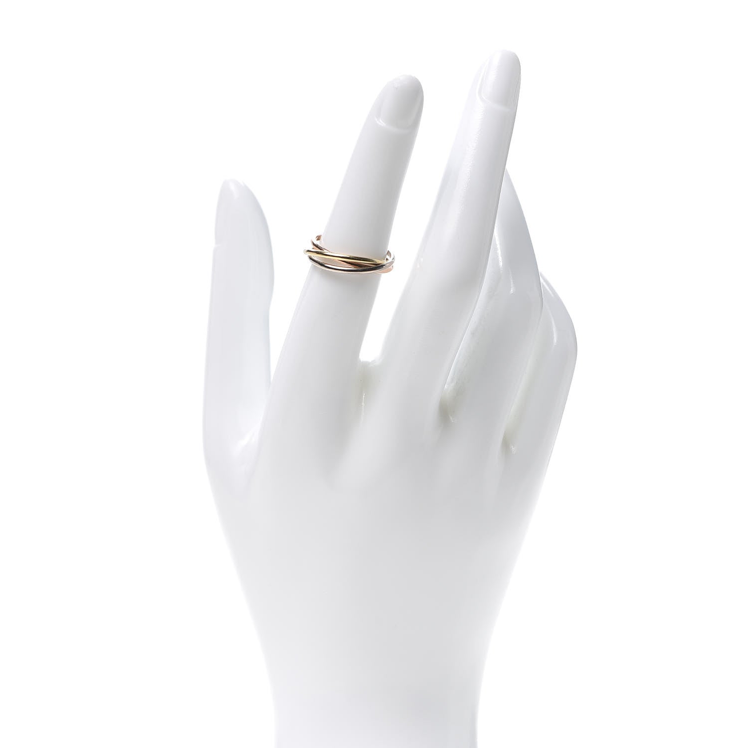 Cartier 18K Pink Yellow White Gold Extra Small Trinity Ring 51 5.75 2 of 5