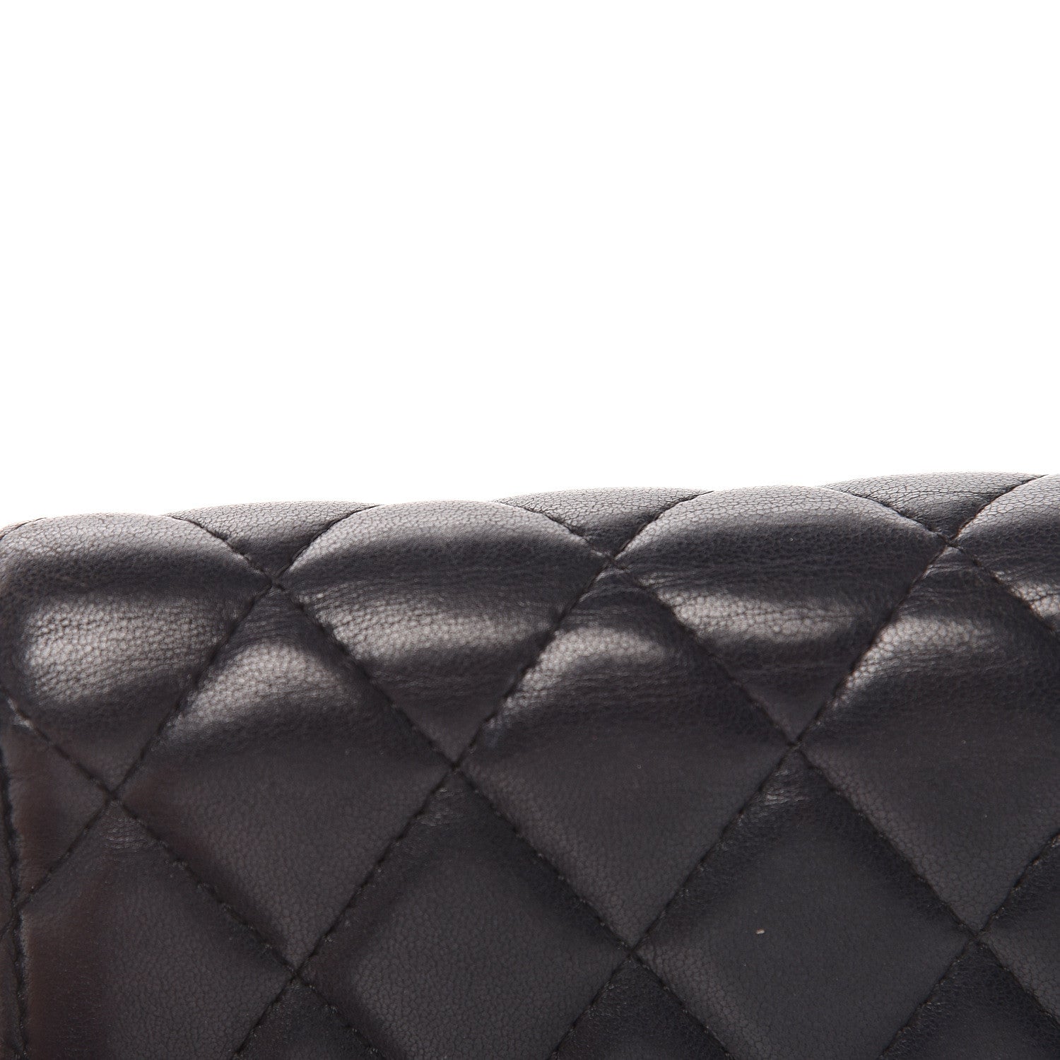Chanel Lambskin Quilted Large Gusset Flap Wallet Black 10 of 14