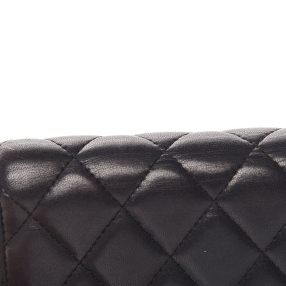 Chanel Lambskin Quilted Large Gusset Flap Wallet Black 10 of 14
