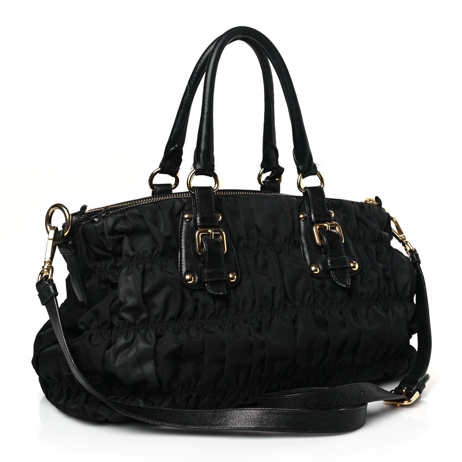 Prada Tessuto Nylon Gaufre Tote Black 3 of 11