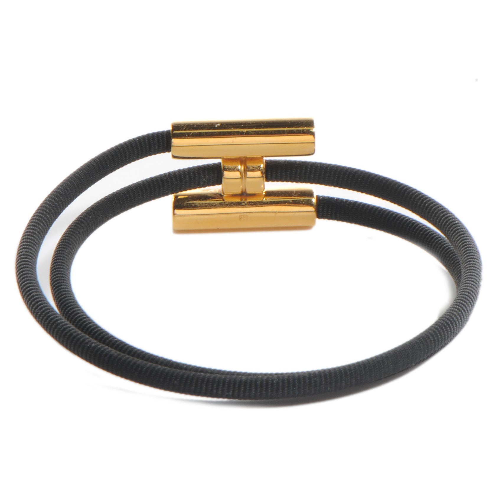 Hermes Double Wrap Cord Tournis Bracelet Black 5 of 6