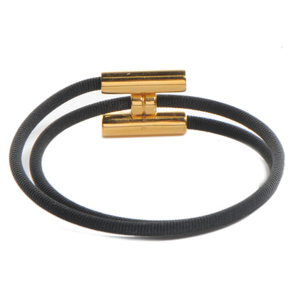Hermes Double Wrap Cord Tournis Bracelet Black 5 of 6