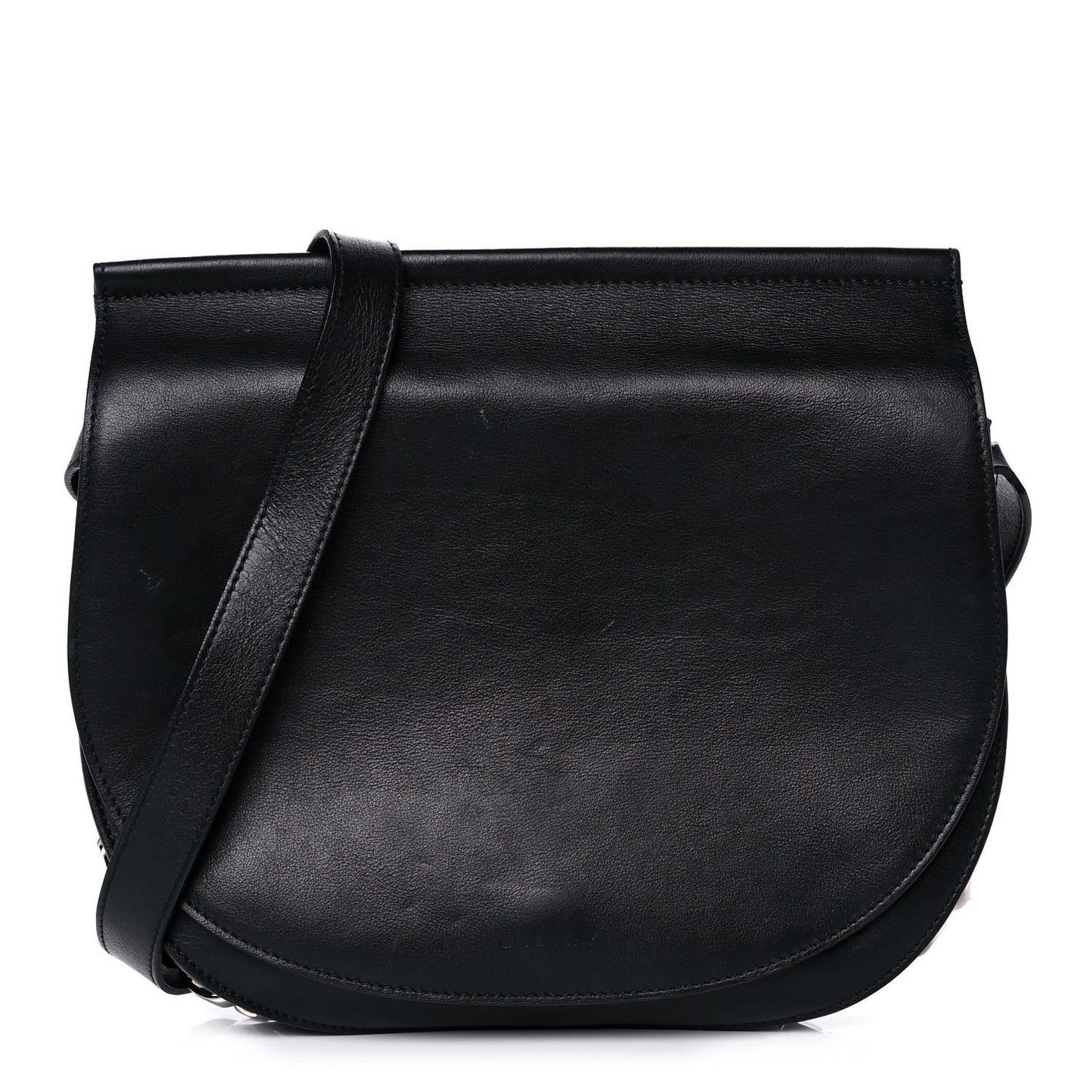 Calfskin Mini Infinity Saddle Bag Black