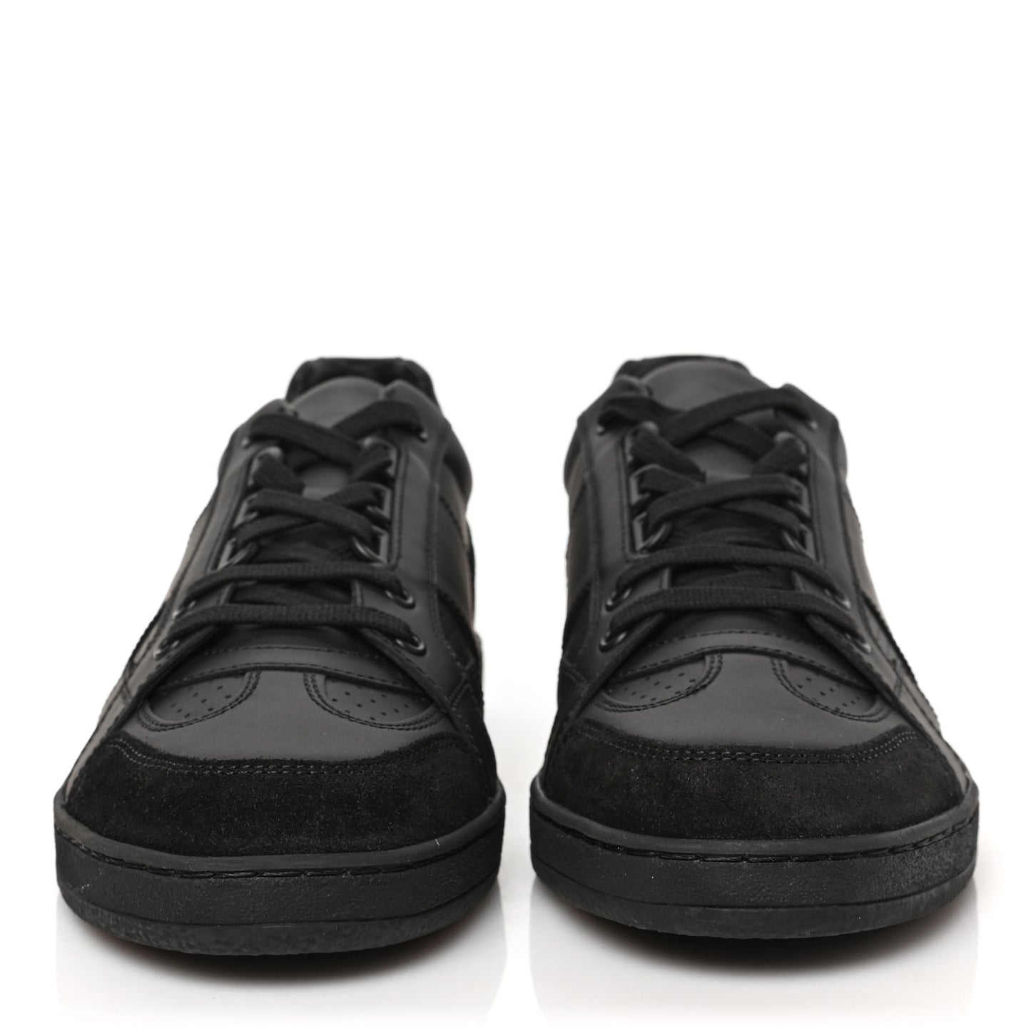 Calfskin Suede Logo Sneakers 38.5 Black