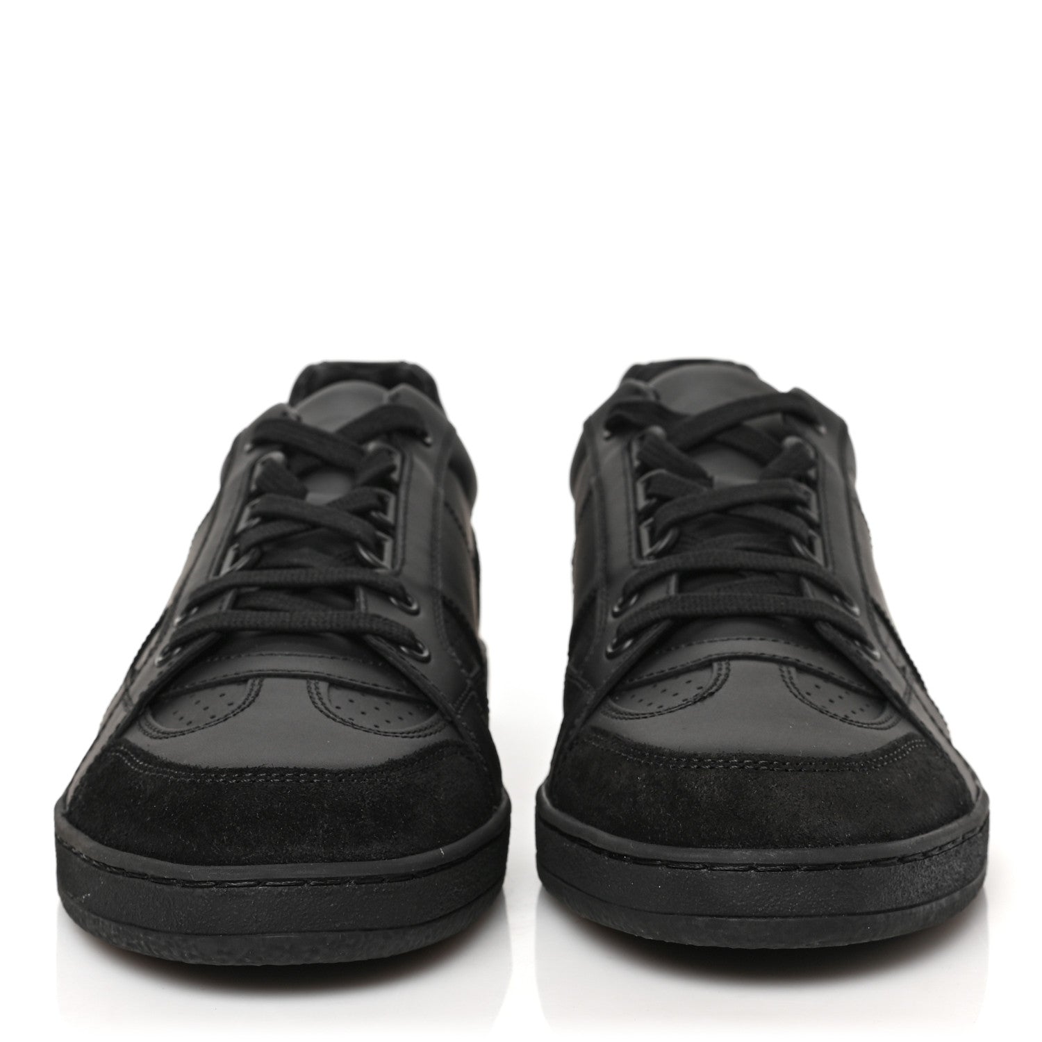 Christian Dior Calfskin Suede Logo Sneakers 38.5 Black 2 of 8
