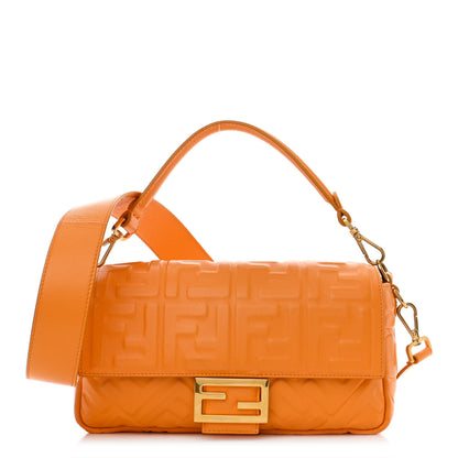 Fendi Nappa FF 1974 Embossed Baguette Clementine 1 of 13