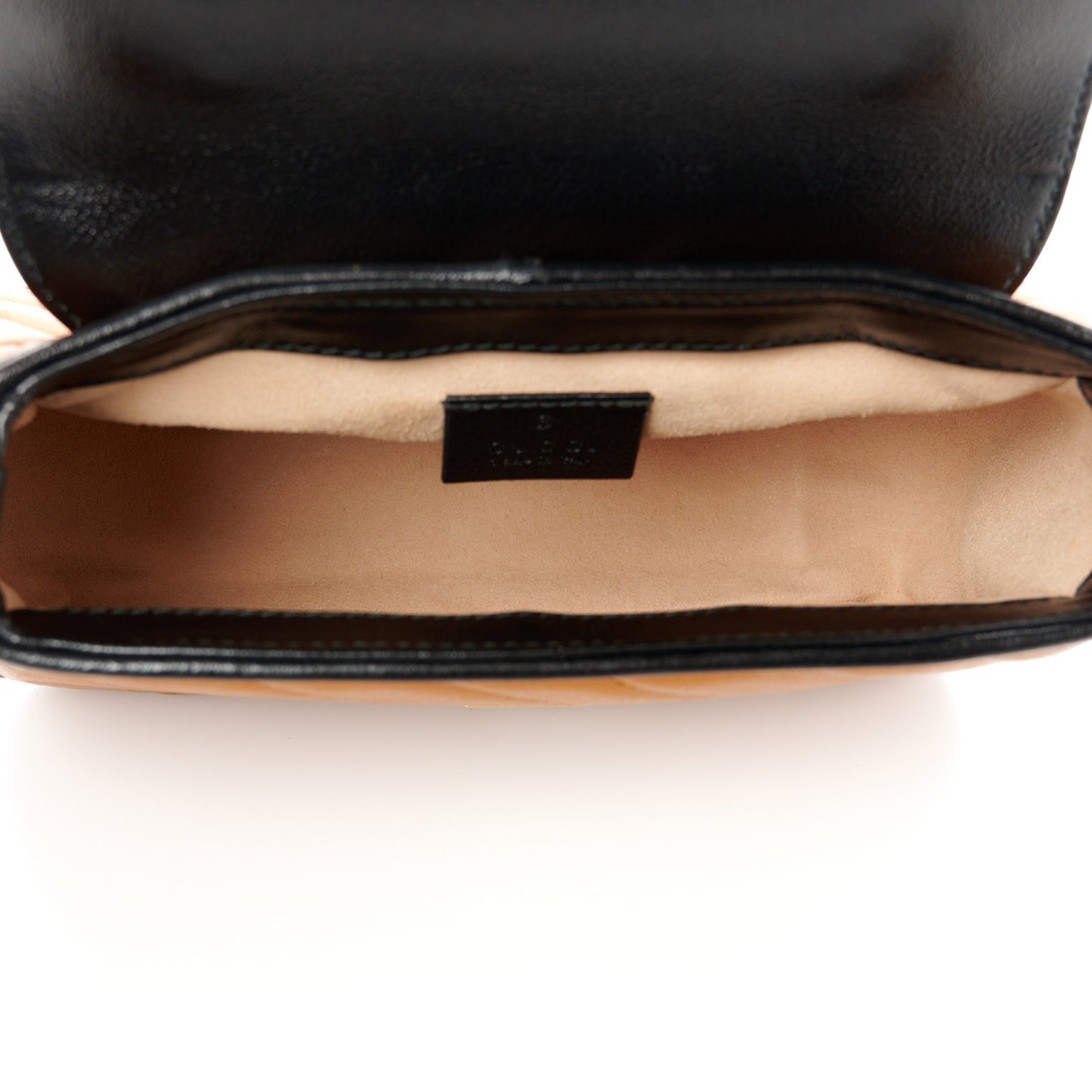 Azalea Calfskin Matelasse Diagonal Mini GG Marmont Top Handle Shoulder Bag Cognac Black