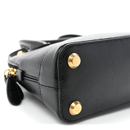 Balenciaga Signature Grained Calfskin Logo XXS Ville Top Handle Bag Black White 8 of 9