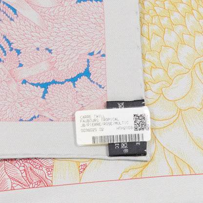 Hermes Silk Faubourg Tropical Scarf 90 Pierre Rose Multicolor 3 of 3