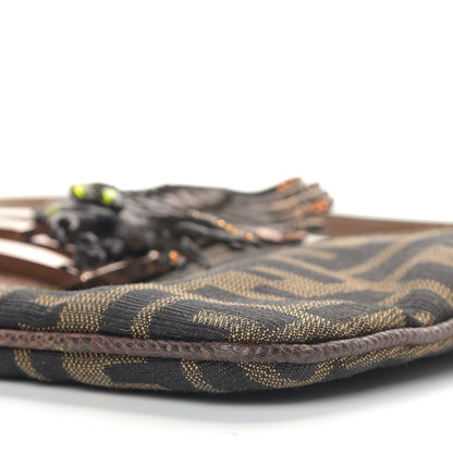 Fendi Zucca Lizard Crystal Bird Baguette Tobacco 7 of 10