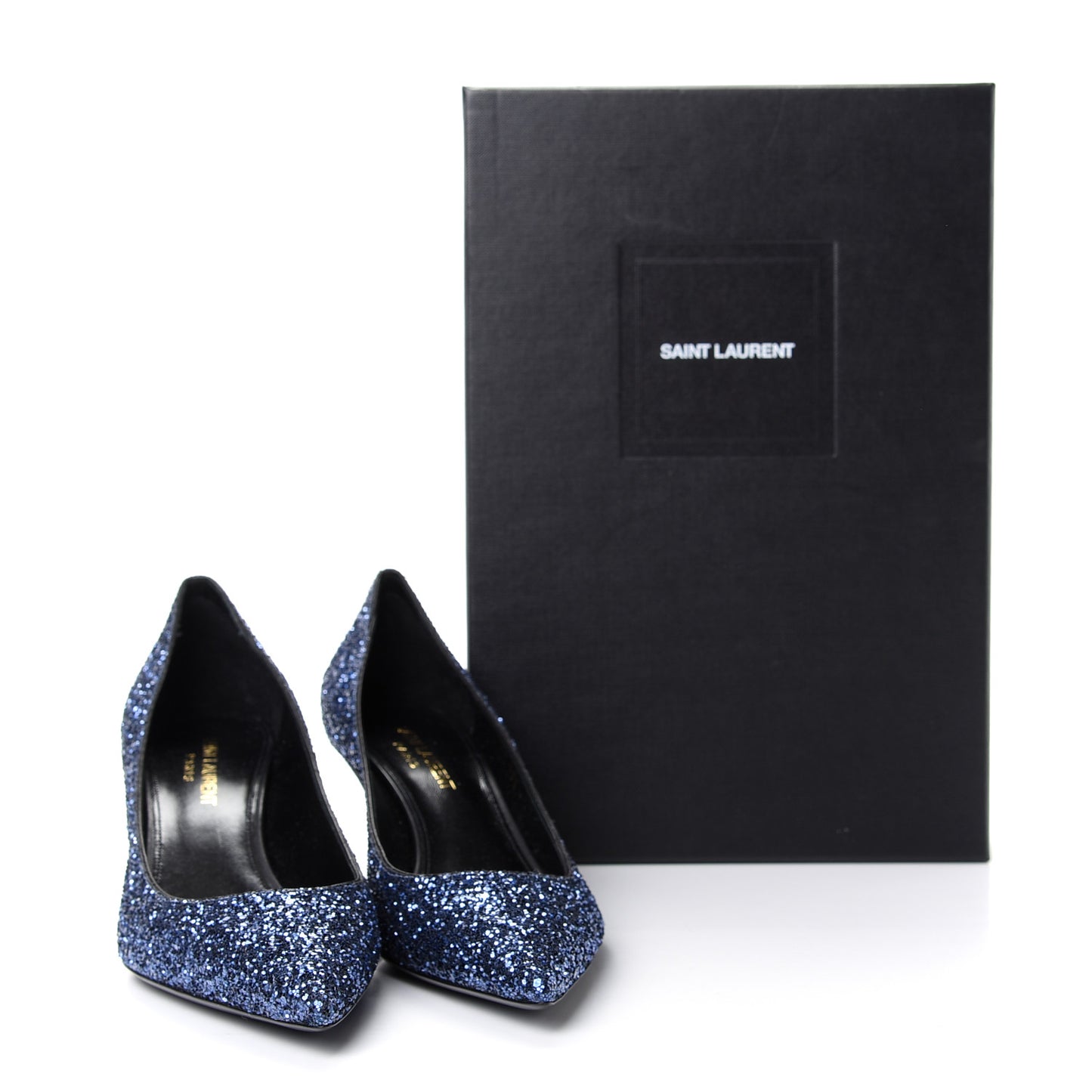 Charlotte Glitter Point-toe Kitten-Heel Pumps 39.5 Blue