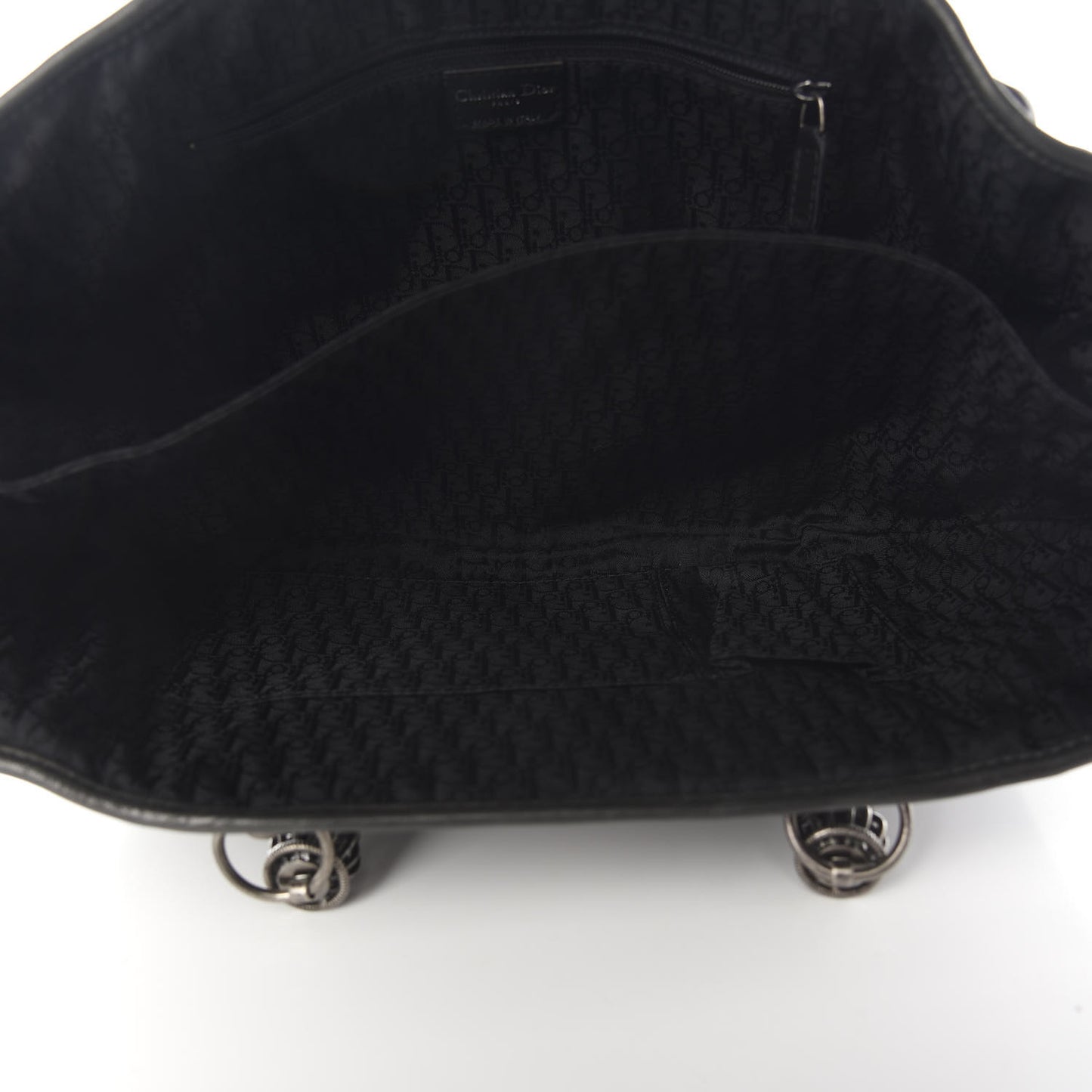 Lambskin Plisse Pleated Basket Tote Bag Black