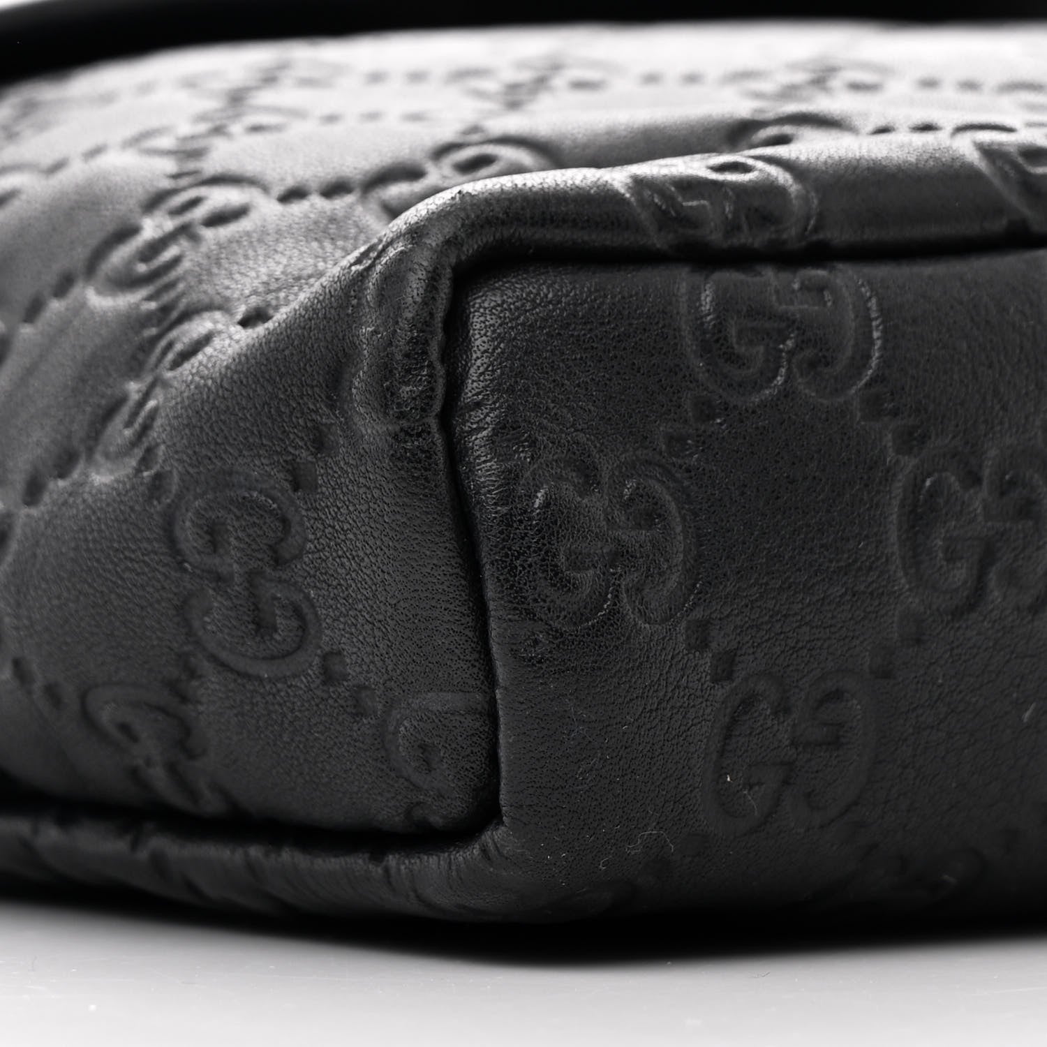 Gucci Guccissima Small Flap Messenger Bag Black 9 of 11