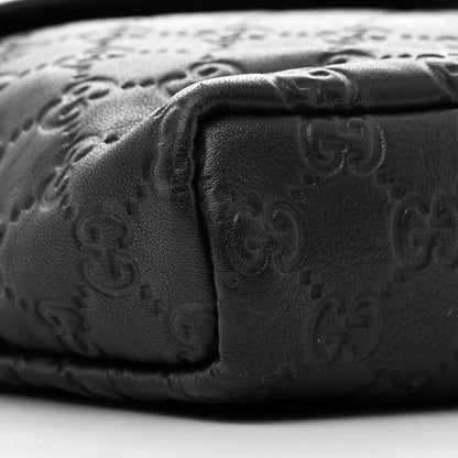 Gucci Guccissima Small Flap Messenger Bag Black 9 of 11