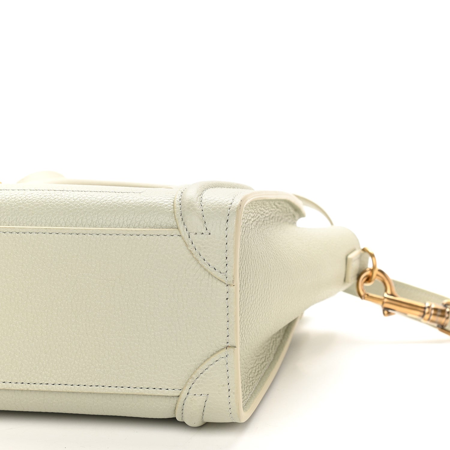 Celine Drummed Calfskin Nano Luggage Vert D'eau 10 of 10