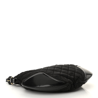 Burberry Nylon Calfskin Quilted Hoxton Hobo Black 4 of 12