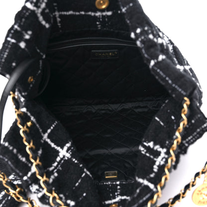 Chanel Wool Tweed Quilted Chanel 22 Black Multicolor 6 of 10