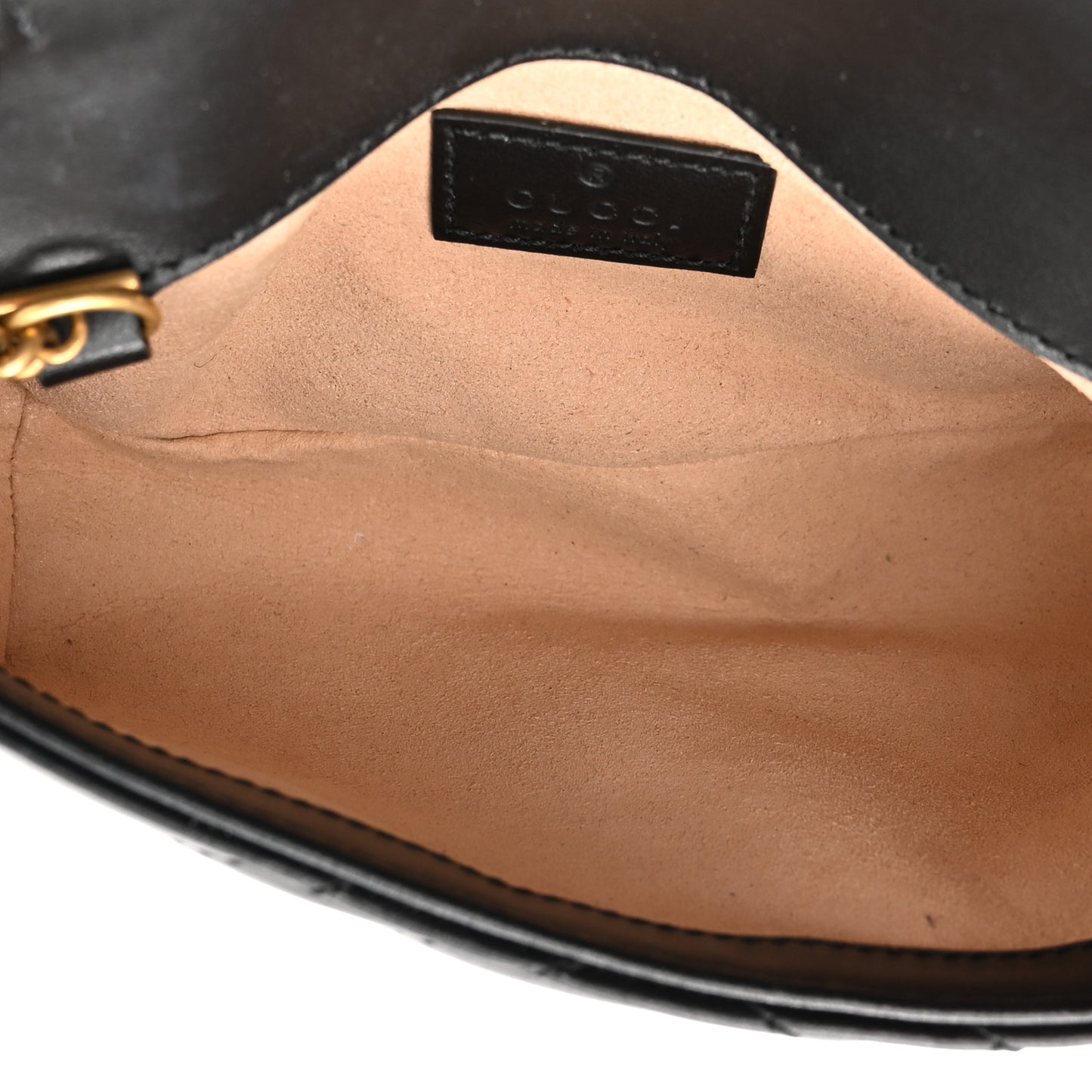 Calfskin Matelasse Super Mini GG Marmont Shoulder Bag Black