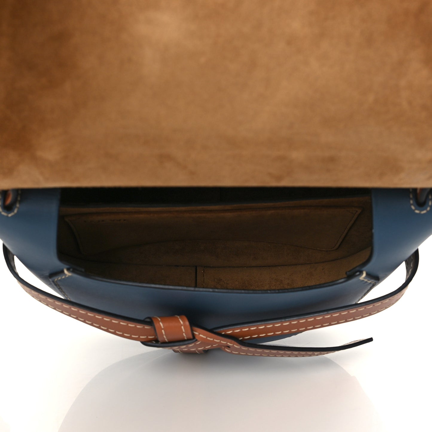 Calfskin Small Gate Crossbody Bag Tan Steel Blue