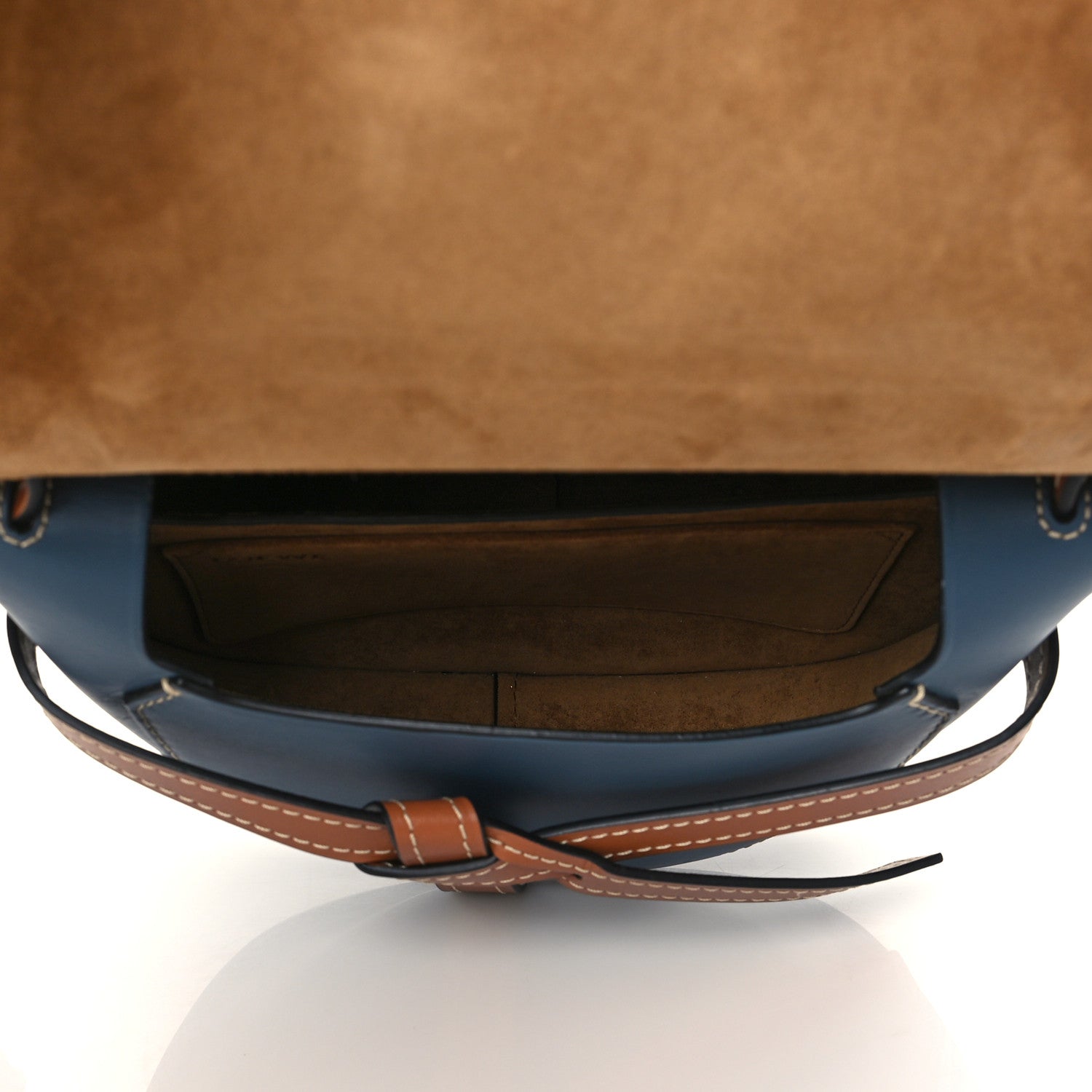Loewe Calfskin Small Gate Crossbody Bag Tan Steel Blue 5 of 9