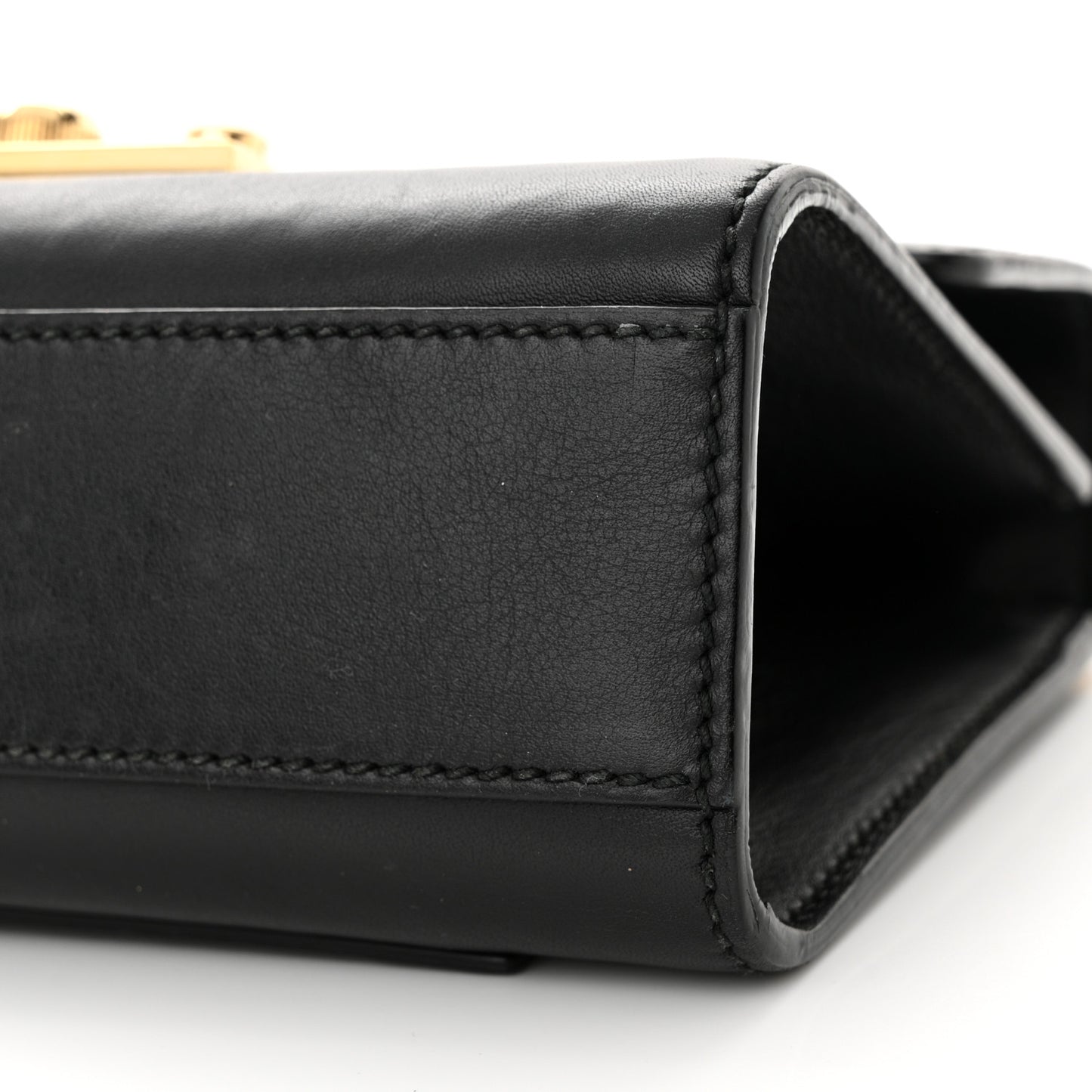 Calfskin Small Padlock Shoulder Bag Black